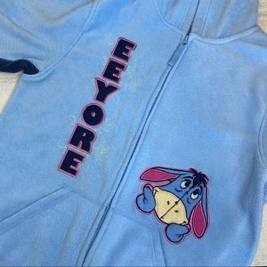 Disney Eeyore fleece zip up sweatshirt with hood. Size M